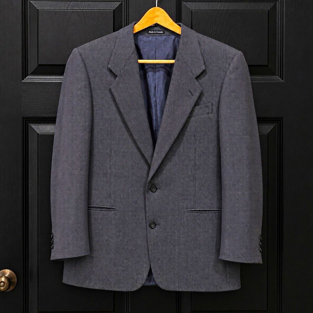 Yves Saint Laurent Gray Worsted Wool Suit Jacket 2-Button Single Vent 42R